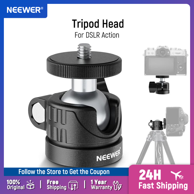 Photography Video Lighting Kit With Adjustable Tripod Stand - NEEWER Mini rotule, trépied Portable, adaptateur