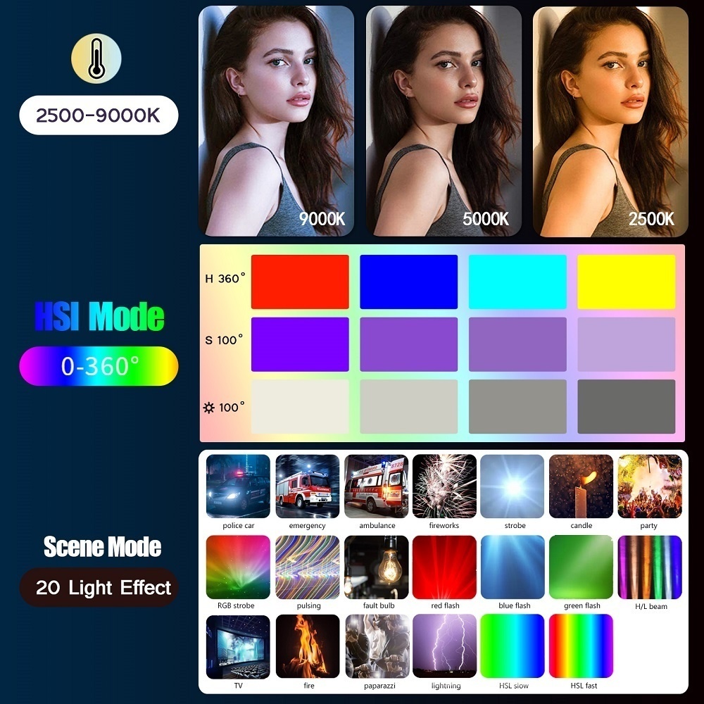 Baguette lumineuse RVB légère  - Photography Lighting Grid avis et prix