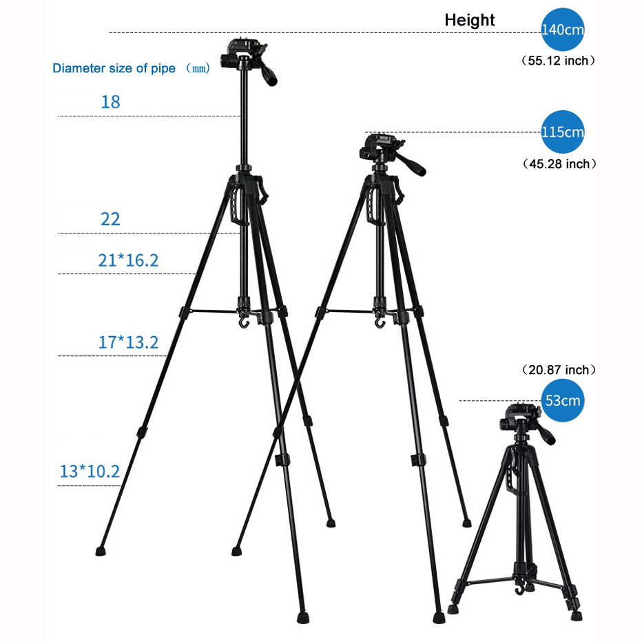 Trépied universel 55 pouces po - Photography Video Lighting Kit With Adjustable Tripod Stand avis et prix